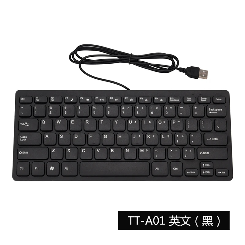 Mini teclado con cable USB inglés/ruso/francés/español/japonés/árabe/alemán idioma teclado con cable 78 teclas Kaypad para cuaderno: Azul marino