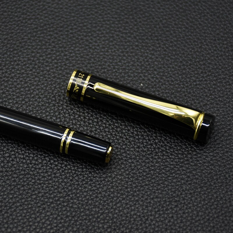 1Pcs Heldere Zwarte Business Vulpennen Penpunt Luxe Inkt Pen Kantoor High End Student veer Pen