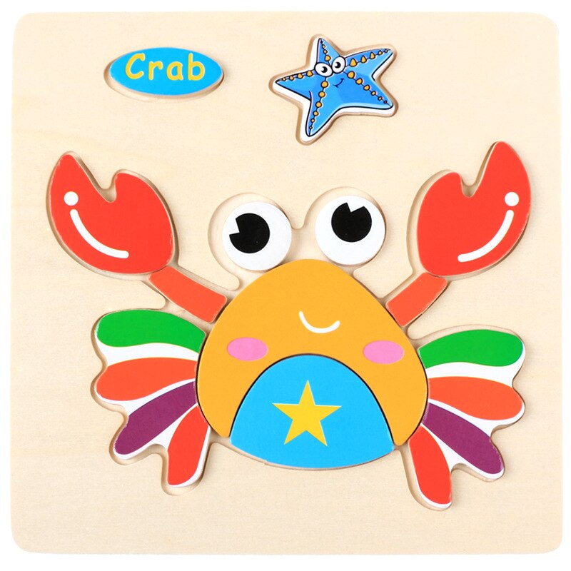 Baby Spielzeug Holz 3D Puzzle Nette Cartoon Tier Intelligenz Kinder Pädagogisches Spielzeug Kinder Tangram Formen Jigsaw