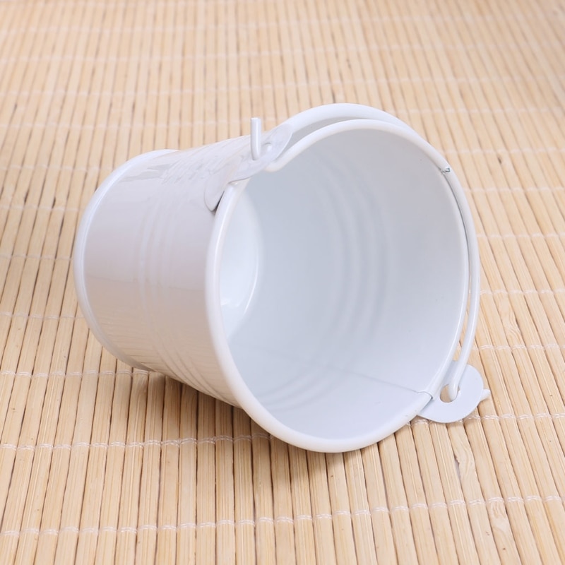 Mini Flower Pot Metal Barrel Plant Succulent Plant Flowerpot Home Office Decor