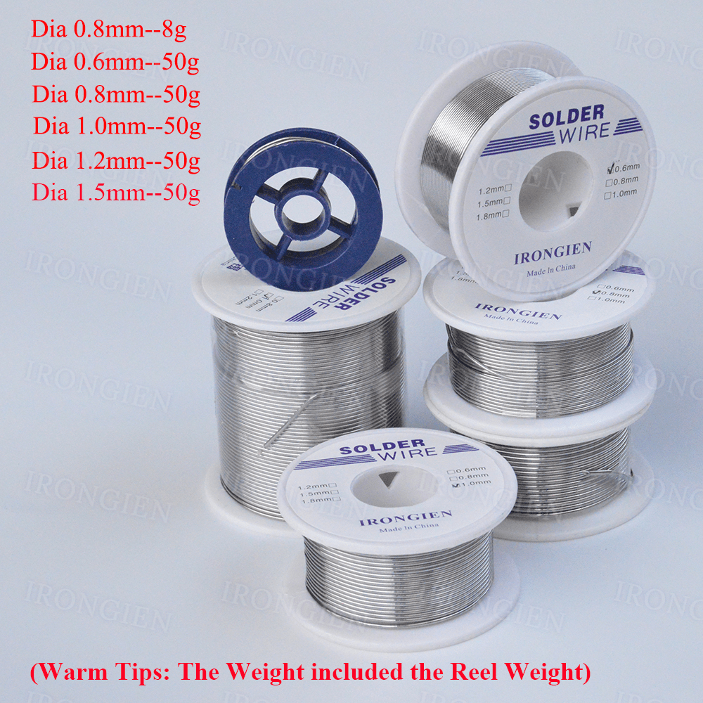Irongien High Purity Soldering Wire 8g50g/Roll Mixed Tin Rosin Core Dia 0.6-1.5mm Solder Welding Wire For Electrical Soldering
