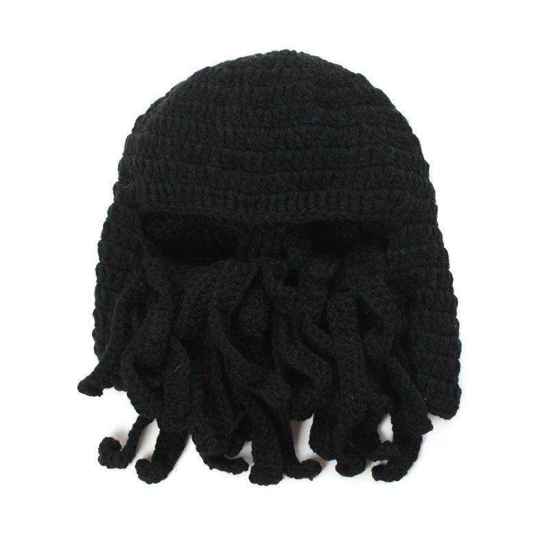 Fdbro Fietsen Maskers Octopus Grappige Tentakel Cthulhu Knit Beanie Skiën Cap Winddicht Masker Beschermen Warm Houden Gear Hoeden Helm: F