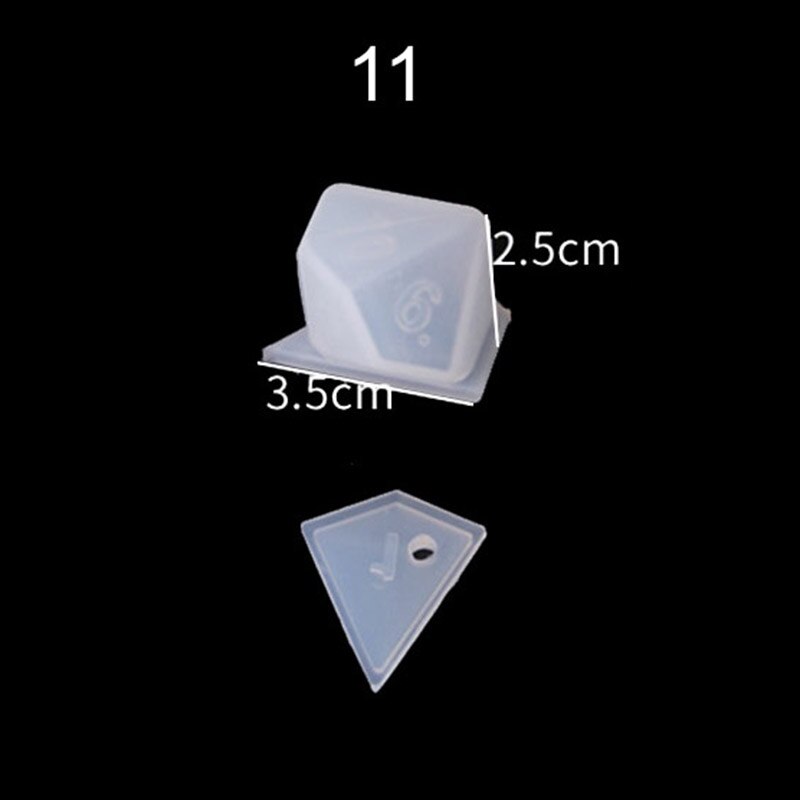 1pcs FAI DA TE Dadi Di Cristallo A Resina Epossidica Stampo In Silicone Arrotondato Multi-spec Digitale Specchio Stampo In Silicone per Strumenti di Creazione di Gioielli: 11