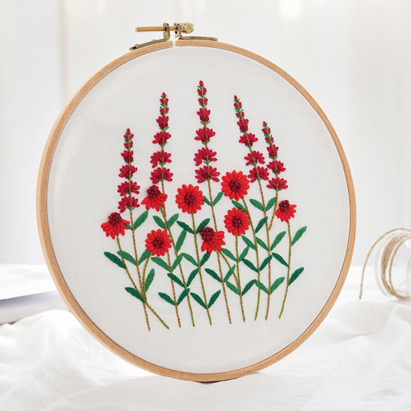 DIY Handmade Embroidery Set For Beginner Material Package Embroidery Embroidery Kit Flower Pattern Needlework Kits #2