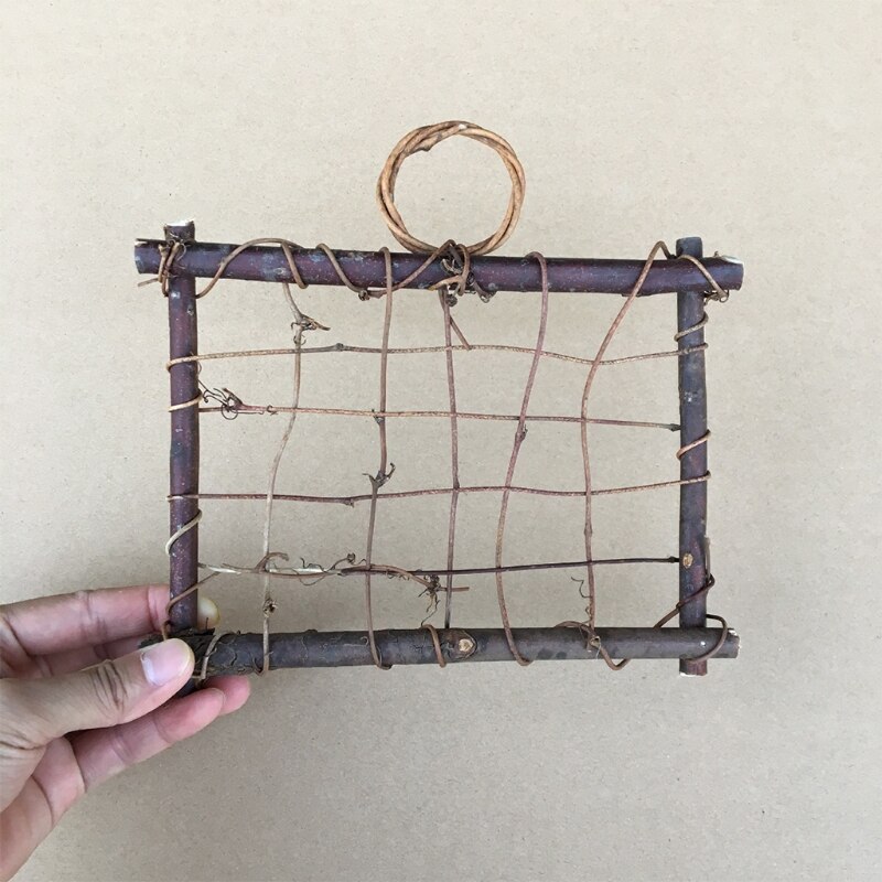 Rustic Style Air Plant Frame Holder Air Plant Rattan Frame Tillandsia Holder Wood Wall Frame Planter for Home Decor