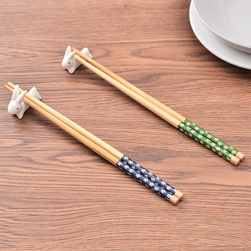 Palillos florales pequeños, palillos de madera para cocinar fideos, olla para freír, palitos de comida de estilo chino, herramientas de cocina, 1 par