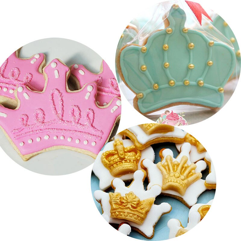 3 stks/set Rvs Crown Vorm DIY Cookie Biscuit Mould Cutter Mold Cake Bakken Decorating Gereedschap