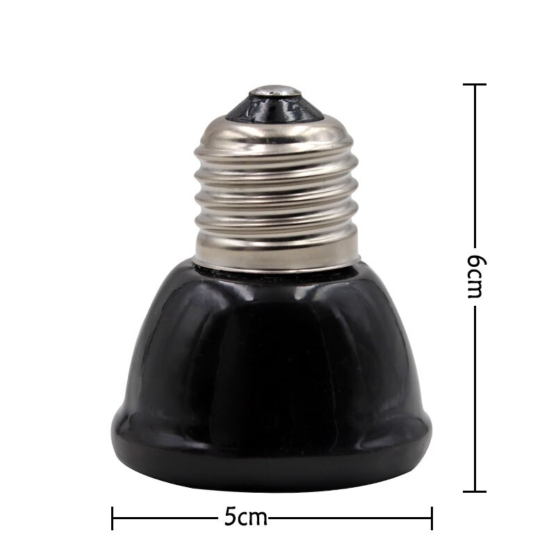 Mini Black Pet Heating lamp Infrared Ceramic Emitter Heat Light Bulb Pet Brooder Chickens Reptile Lamp 25/50/ 75/100W