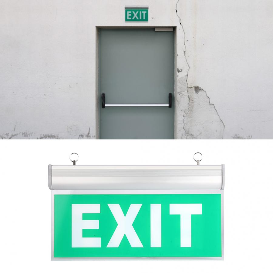 Solar battery power 110-220V Acrylic 3W 12 LEDs Emergency Exit Sign Light Safety Indicator Lamp rechargeable battery