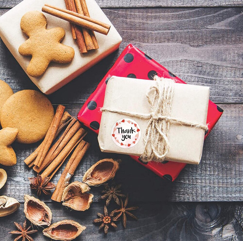 100-500pcs Round Thank You Stickers for Wedding Favors and Party Handmade Envelope Seal Labels For Business decoration