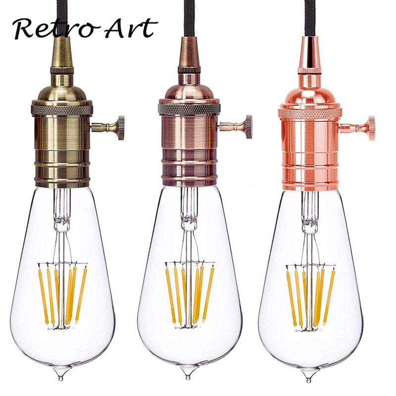 Copper Lamp Socket E27 vintage style edison light socket lamp holder