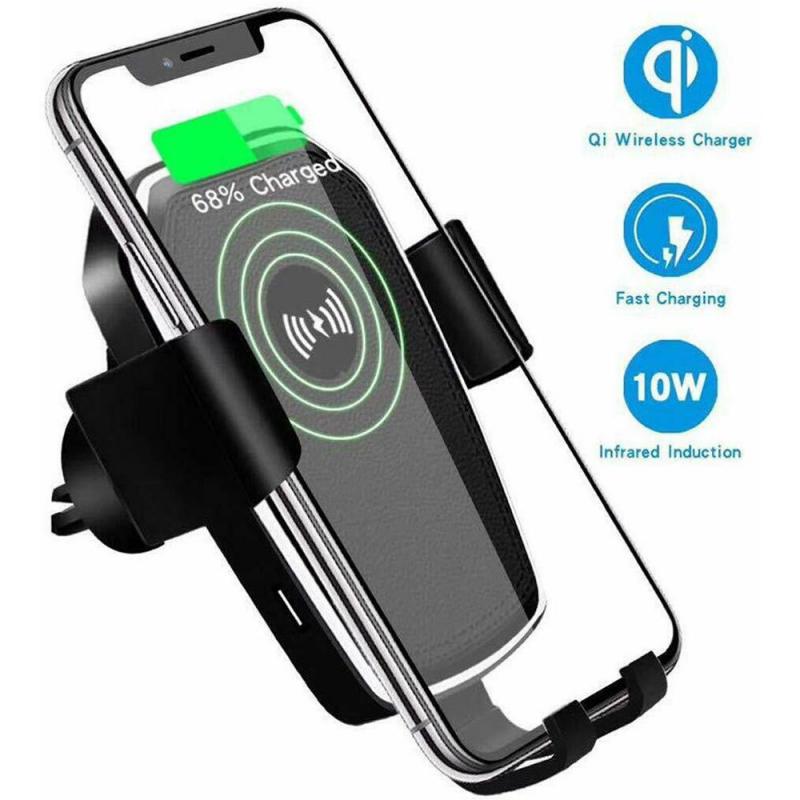 Bezprzewodowa ładowarka samochodowa 10W, przyssawka samochodowa + uchwyt na telefon powietrze kratka wentylacyjna, automatyczne mocowanie robić IPhone XR X 8 11 Samsung S10