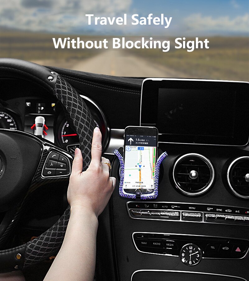 Cell Phone Holder For IPhone Samsung Car Holder Universal Car Phone Holder With Bing Crystal Rhinestone Car Air Vent Mount Clip