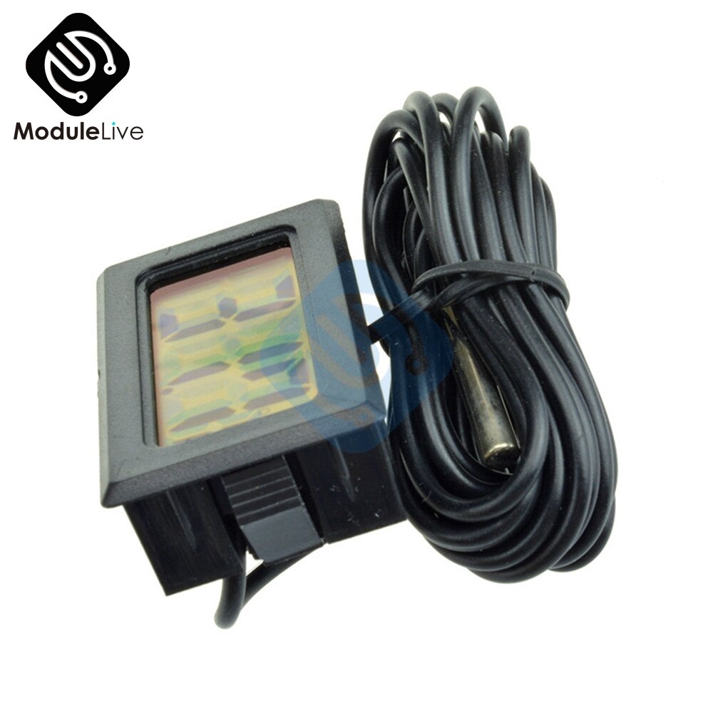 T110 digitale thermometer temperatuurmeter met 2m sondes led digitale thermometer temperatuursensor meter detector tester 5v 12v