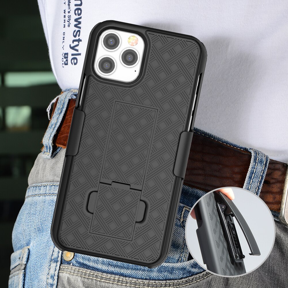 2 in 1 schwer Hülse Halfter Combo fallen mit Ständer Taille Gürtel Clip Telefon Abdeckung für IPhone 12 Profi Max 12 Mini 11 Profi Max Abdeckung