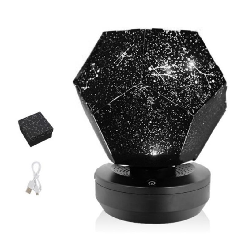 Kreatywna lampa gwiaździsty projekcja nieba USB akumulator romantyczny ręczny obrotowy gwiaździste światło lampka nocna dekoracja wnętrz: W