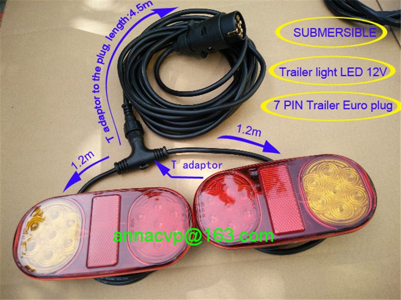 LED trailer tail lights lamp kit stop indicator tail waterproof submersible 12V trailer parts , TRAILER SIDE ONLY