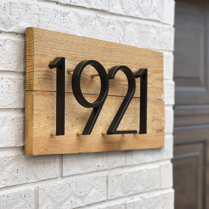 Numéro de maison flottant en aluminium noir, numéro de maison extérieur, numéros de porte d'appartement, panneau d'adresse de boîte à lumière, 125mm, 5 po, #0-9