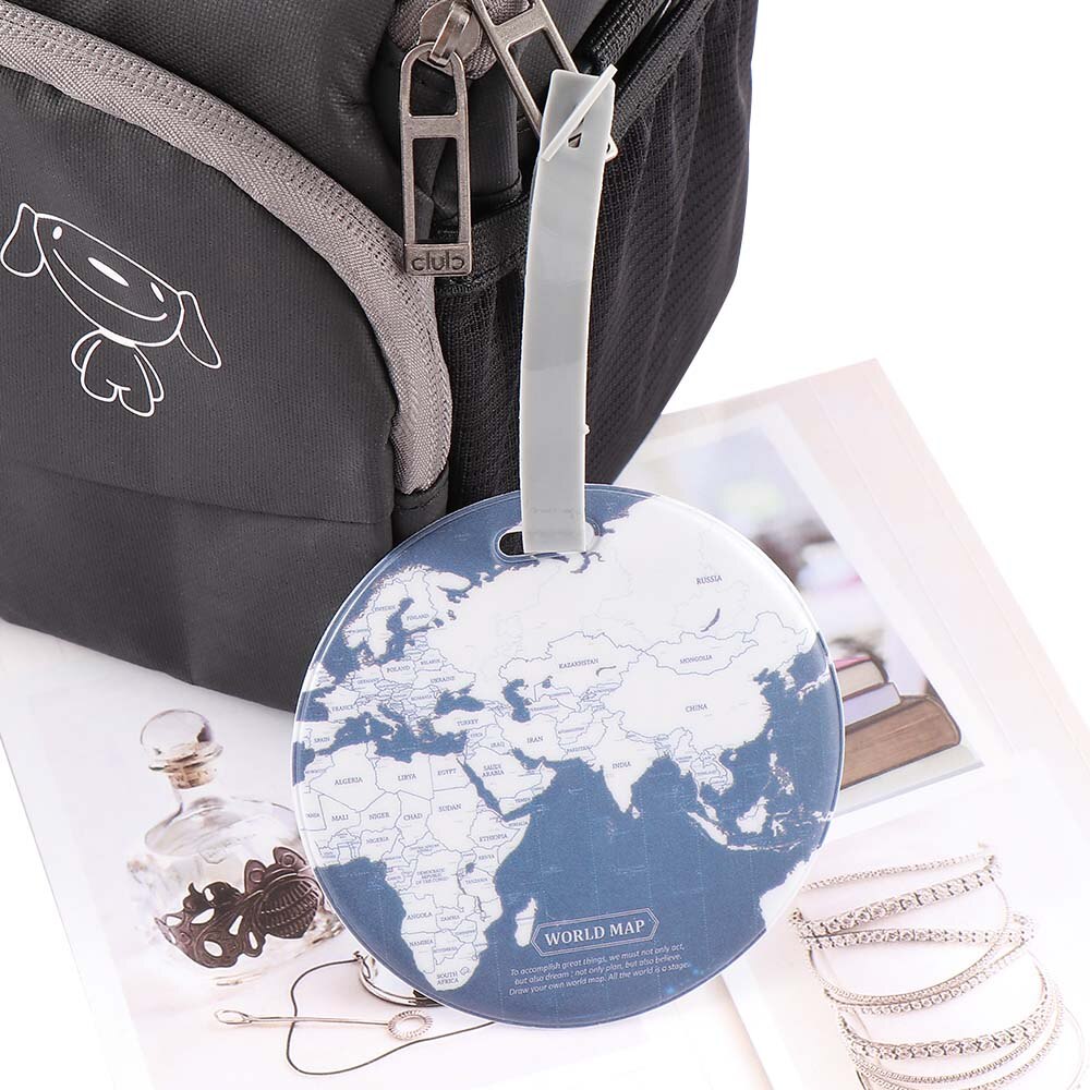 Creatieve Bagagelabel Global Map Silica Koffer ID Adres Holder Identifier Bagage Boarding Tags Draagbare Reizen Accessoires