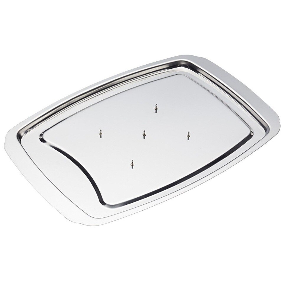 Stainless Steel Roast Meat & Poultry Spiked Carving & Serving Tray 14inch *10.1inch (00369)