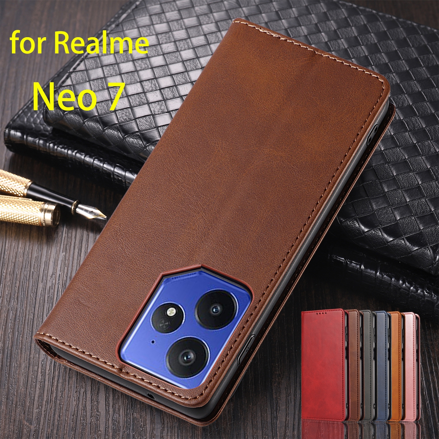 Leather Case for OPPO Realme Neo 7 / Realme Neo7 RMX5060 6.78" Holster Magnetic Attraction Cover Wallet Flip Case Fundas Coque