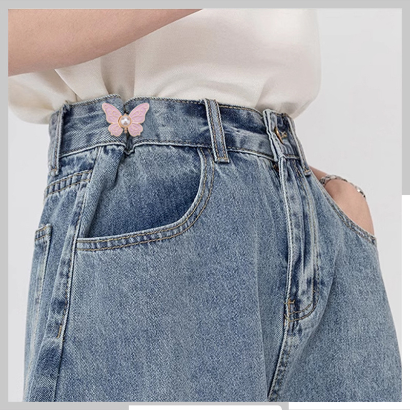 1 par de botones de cintura de mariposa ajustables para apretar la cintura de pantalones vaqueros faldas cintura reducir hebillas No requiere costura