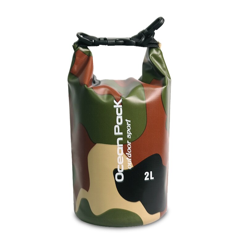 Sac à dos étanche pour Kayak, canoë, Rafting, sports de plein air, stockage sec, 5L/10L/15L/20L/30l: 2L Camouflage