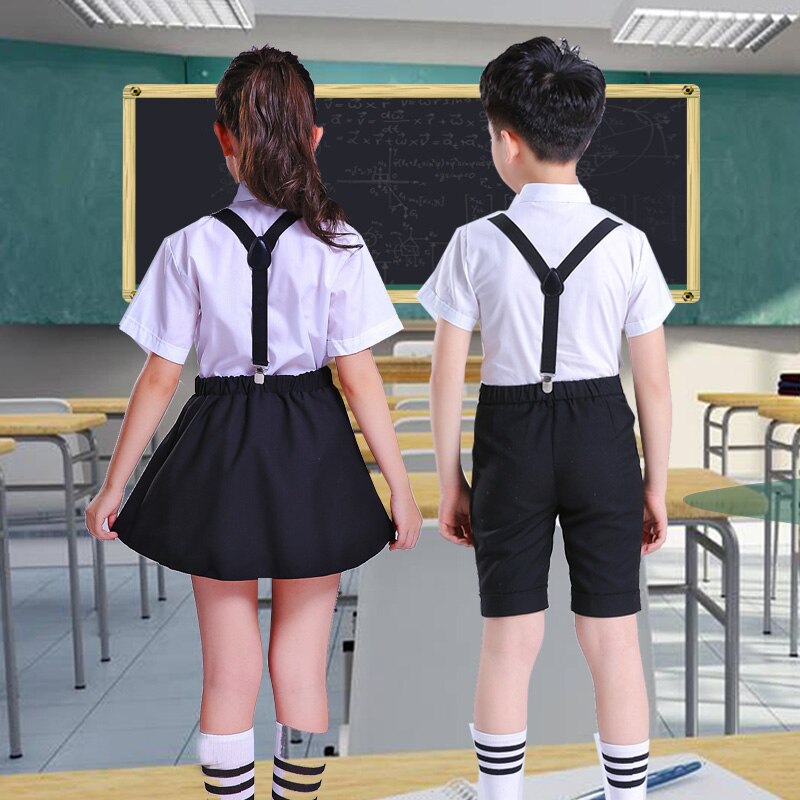 freundlicher der schule Uniform einstellen neue stil jungen und mädchen kurzen ärmeln anzug bühne leistung kostüm zwei/stück einstellen