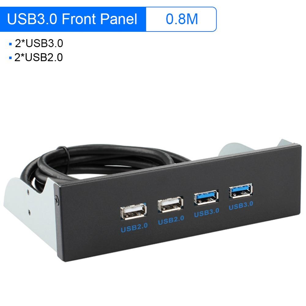 Desktop Chassis Front Panel USB Hub Connector Adapter 2 Port USB 3.0 5.25 inch Computer Case CD ROM Drive Bay Front Panel: 9