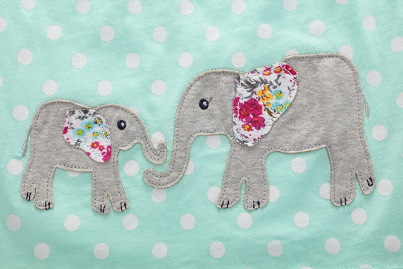 Flickor t-shirt elefant sommar djur barn överdelar barn småbarn kortärmade t-shirts märkes t-shirts