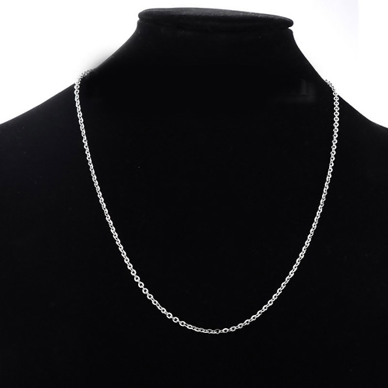Simple 304 stainless steel link open chain necklace for women, silver color women's necklace for jewelry making ,  , 1 pc