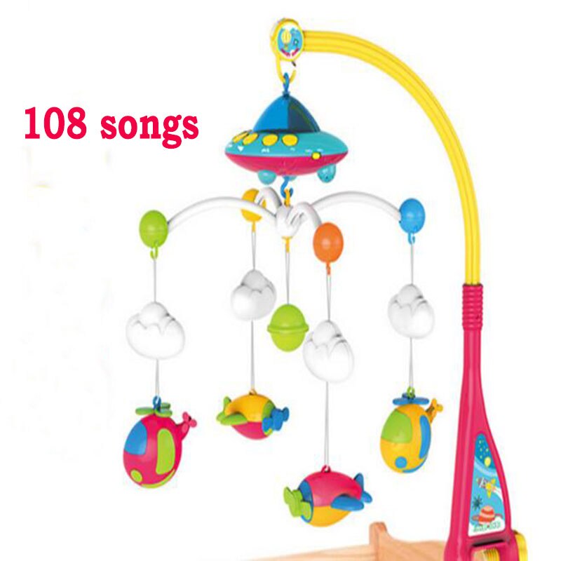 Baby bed bell 0-1 year old newborn 0-12months toy rotating music hanging baby rattle bracket set baby crib mobile holder