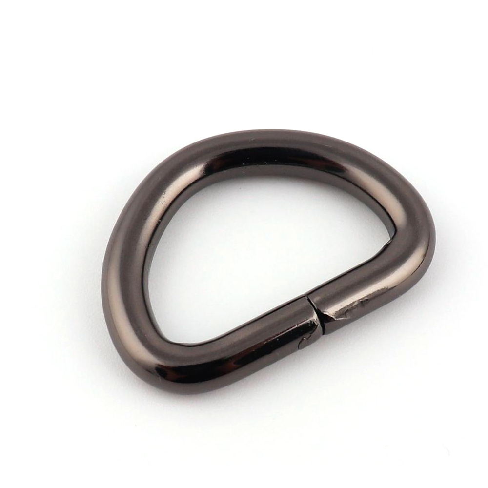 10pcs Metal D Ring Heavy Duty Strong Webbing Dee Ring Buckle for Bag Strap Belt Purse DIY Bag Accessories: 7mm / black