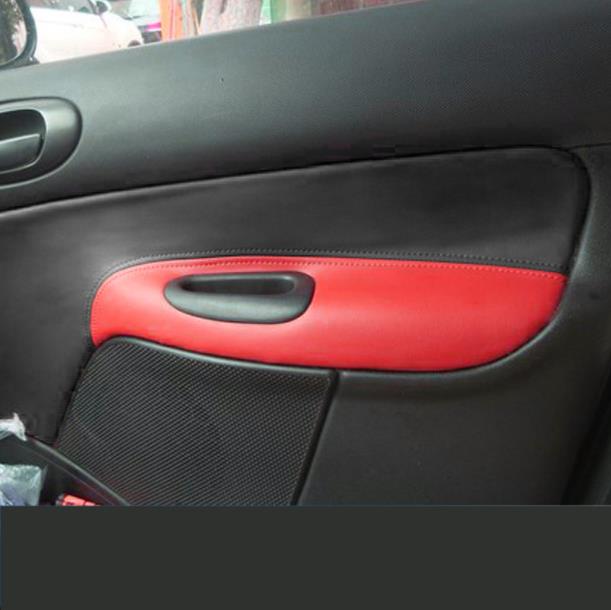 4 stuks microvezel voor- en achterdeurpanelen armsteun lederen hoes beschermlijst voor peugeot 206 207 / citroen  c2