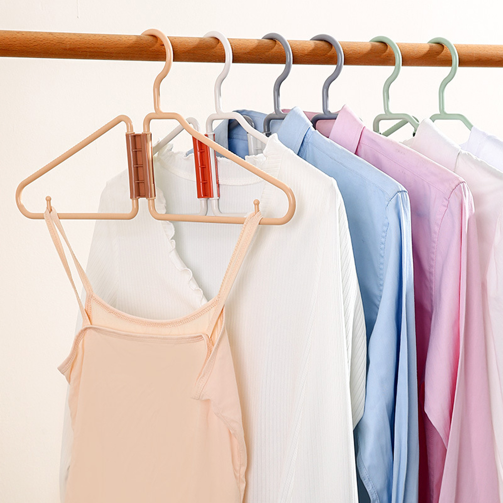 Perchas plegables para abrigos, colgador de almacenamiento de ropa de plástico portátil, perchero ahorrador de espacio para armario, ganchos gruesos para almacenamiento en el hogar