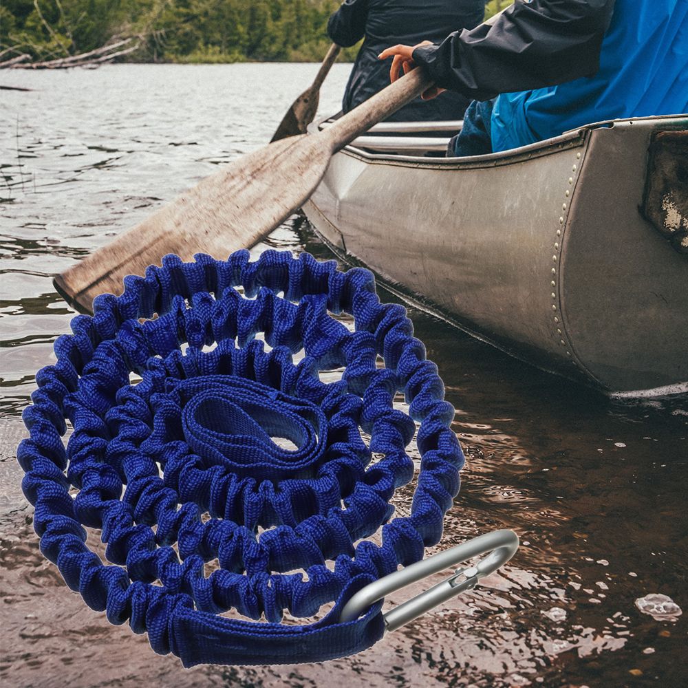 Laisse de canne à pêche élastique réglable, pour Kayak et canoë, corde de sécurité, mousqueton, accessoires pour bateaux à rames
