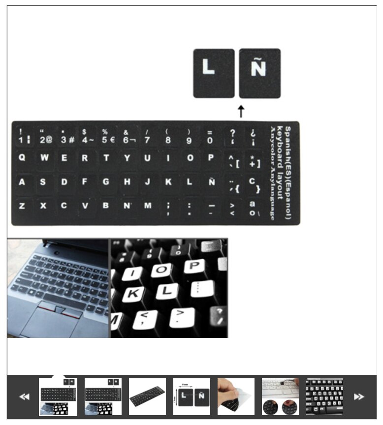 Teclado de aprendizaje en español, pegatina para ordenador portátil/de escritorio
