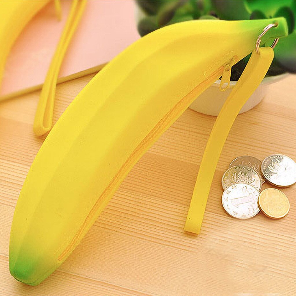 Nette Student Brieftasche frauen Wasserdichte Silikon Banana Form Hand Halten Geldbörse Cartoon Mädchen Brieftasche Mit Zipper # LR1