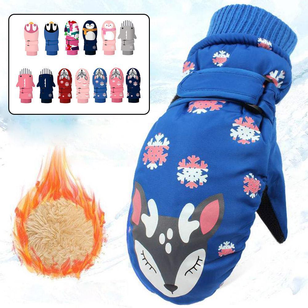 Skiën waterdichte skihandschoenen kinderen cartoon handschoen ademend skiën haaien warmste winter voor kinderen snowboardhandschoen  u9 e 9