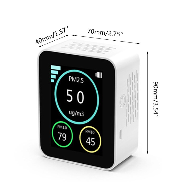 Gas Analyzer PM2.5 PM1.0 PM10 Haze Deeltje Detectoren Luchtkwaliteit Monitor Detector Tft Kleuren Scherm Office Home