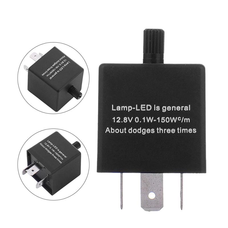 3-Pin Auto Motorfiets Led Flasher Relais Universele 12V Elektronische Verstelbare Freauency Richtingaanwijzer Blinker Auto Accessoires