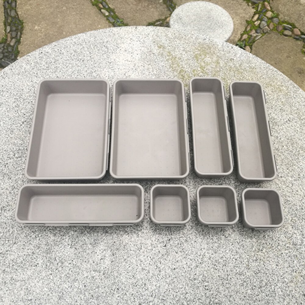 8-Piece Set Drawer Style Storage Box Tray Separate Free Combination Multi-Purpose DIY Home Office Small Object Storage Case