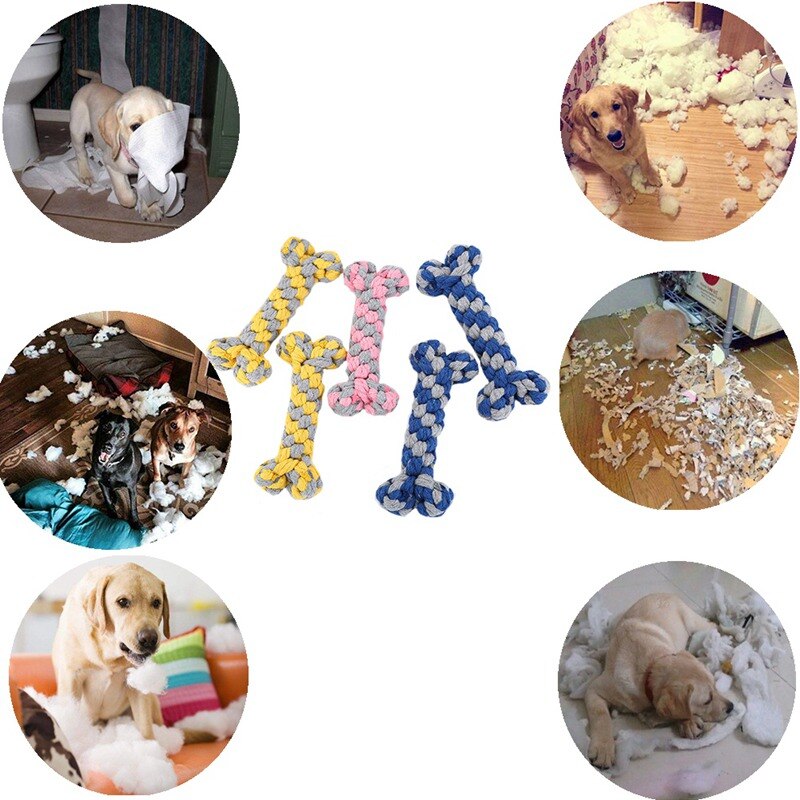 Huisdier Katoenen Touw Hond Speelgoed Molars Kauwen Speelgoed Puppy Gebitsreiniging Bot Bijtvast Kinderziektes Speelgoed Voor Kleine Medium grote Honden