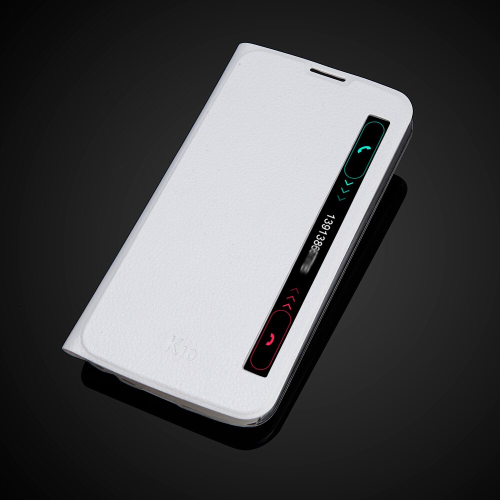 Funda Smart quick cover para LG K10 K410 K420N Auto sleep súper fino Funda de cuero con tapa: Blanco