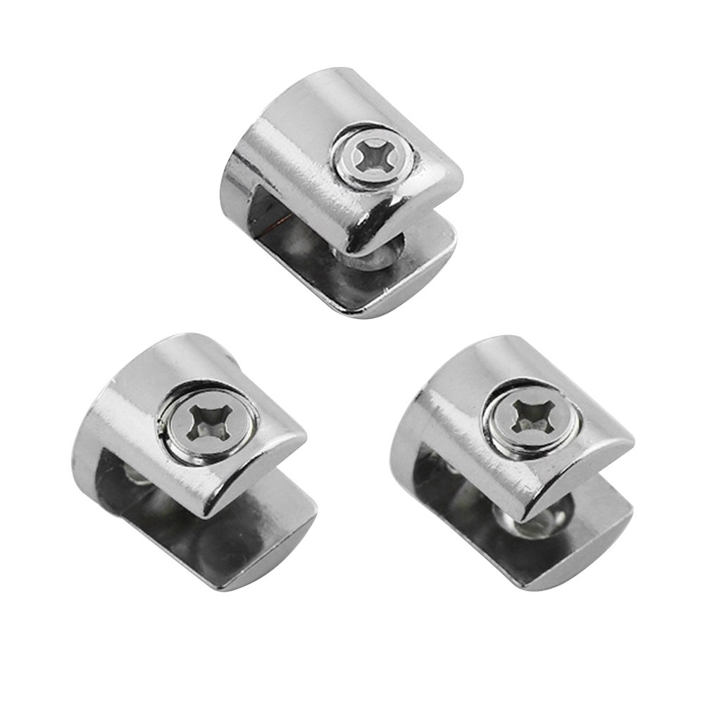 8pcs Adjustable Shelf Glass Clamp Easy Install Mini Home Hardware Balcony Cylindrical Shape Corner Window Fixed Zinc Alloy