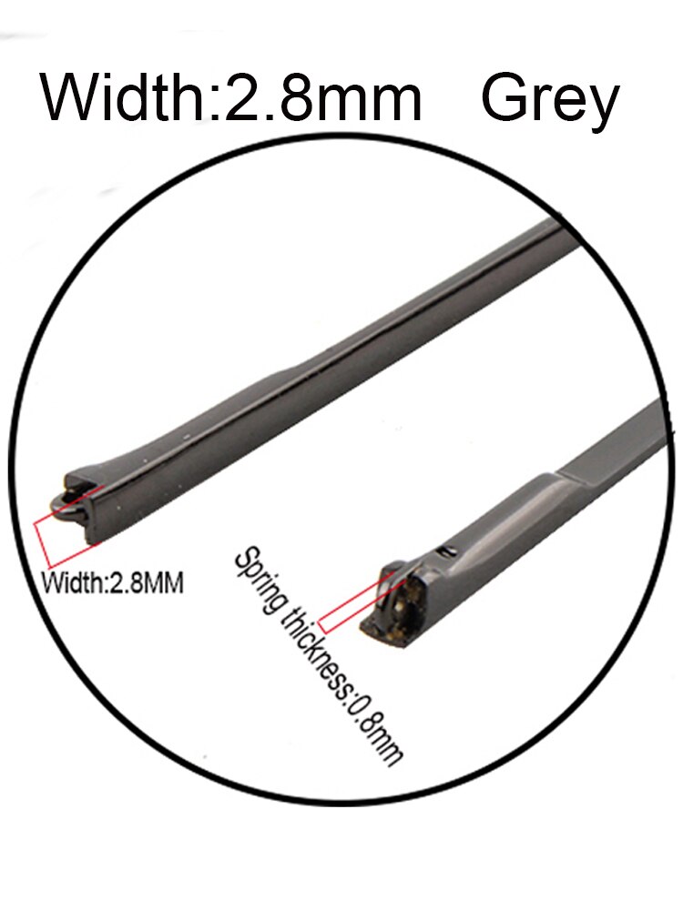 1 par fjeder metal brillestang med spids flex metal briller brillestang med spids: 2.8mm grå