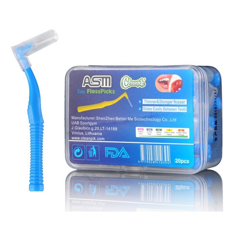 20Pcs Angle Interdental Brushes L Shaped Teeth Brush Toothpick Orthodontic Teeth Brush Toothpick Oral Care Tool