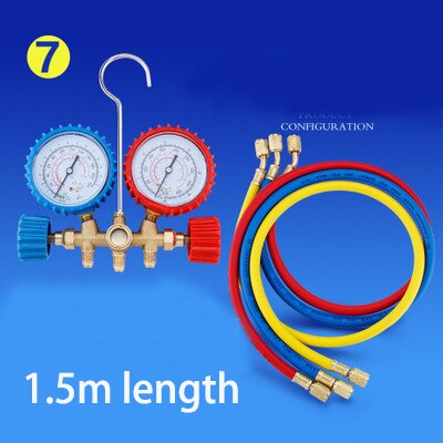 Car Air conditioning refrigerant filling tube cold medium Freon R134A Refrigerant charging hose Pressure Gauge 536G: 150cm