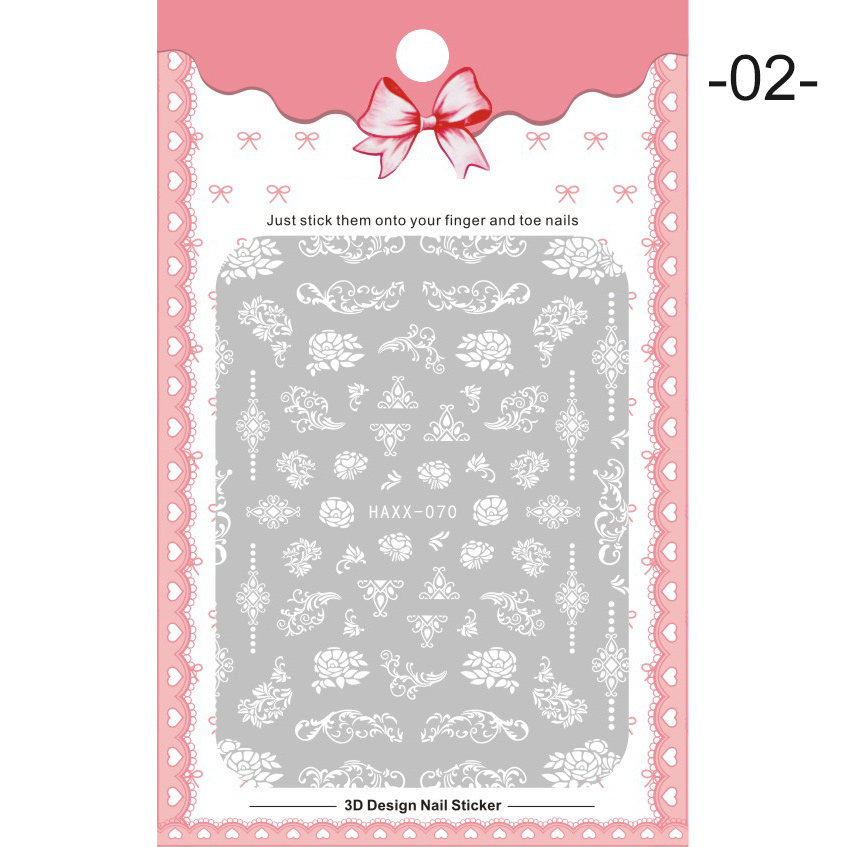 1 Pc Colorful Marple Leaf Gold Silver 3D Nail Sticker Flower Pattern Nail Art Transfer Stickers DIY Nail Decoraion: 02