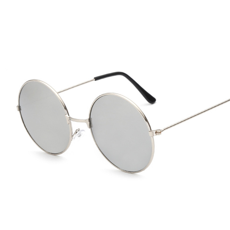 Retro Round Pink Sunglasses Women Brand Sun Glasses For Male Alloy Mirror Female Oculos De Sol Black: SilverSilver